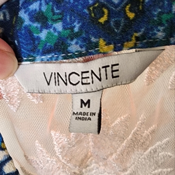 Vincente Boho Mixed Media Print Embroidered Floral Semi Sheer Kimono M - Picture 4 of 6